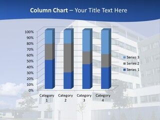 A White Building With A Blue Sky In The Background PowerPoint Template