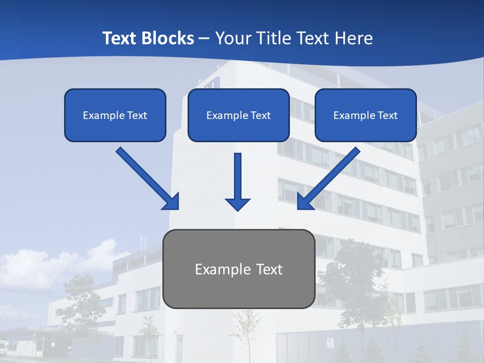 A White Building With A Blue Sky In The Background PowerPoint Template