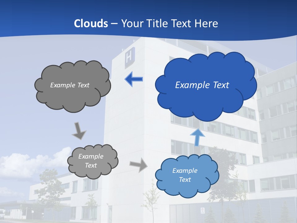 A White Building With A Blue Sky In The Background PowerPoint Template