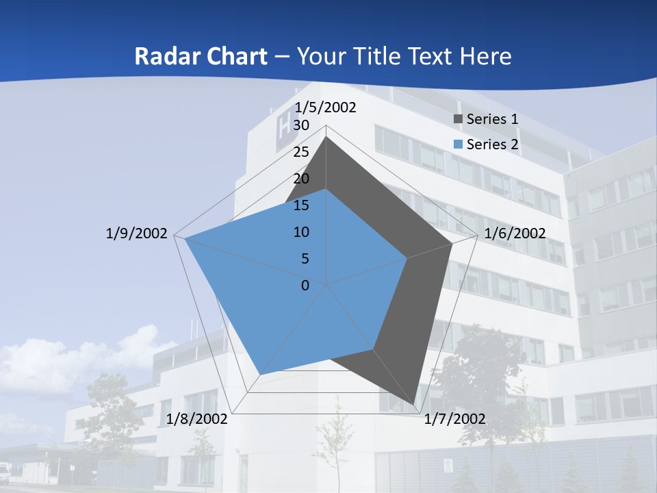 A White Building With A Blue Sky In The Background PowerPoint Template