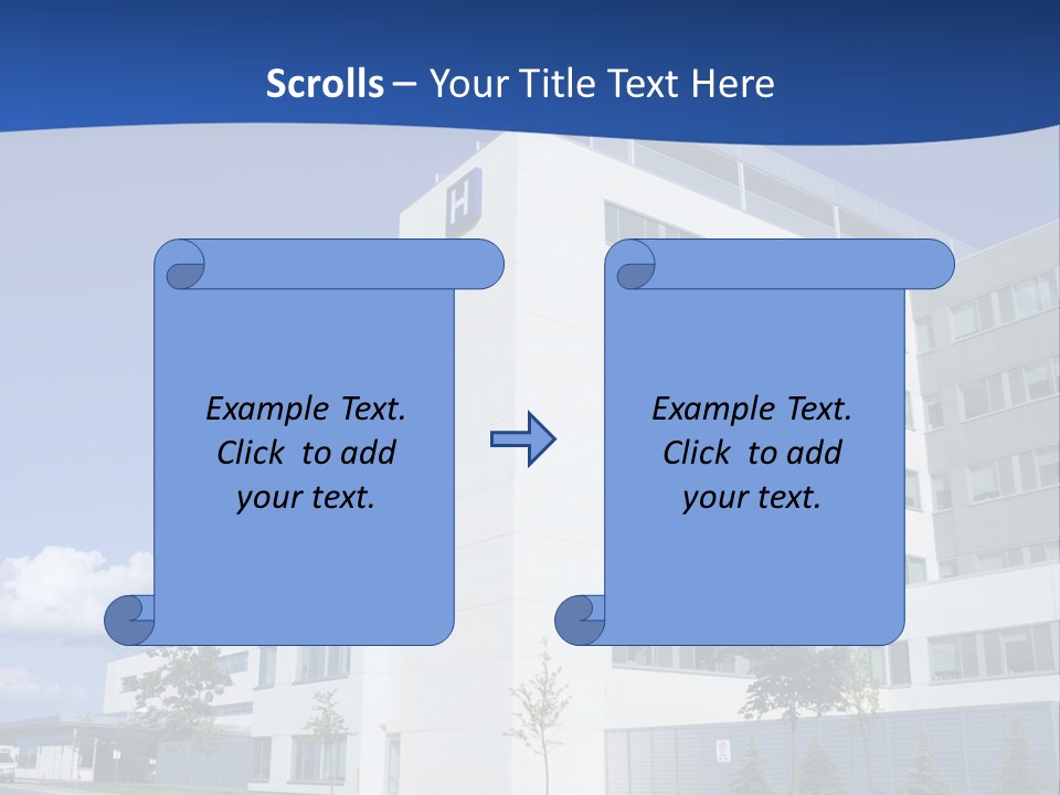 A White Building With A Blue Sky In The Background PowerPoint Template