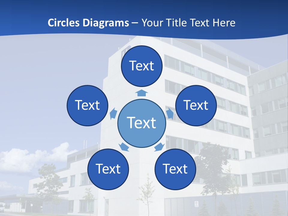 A White Building With A Blue Sky In The Background PowerPoint Template