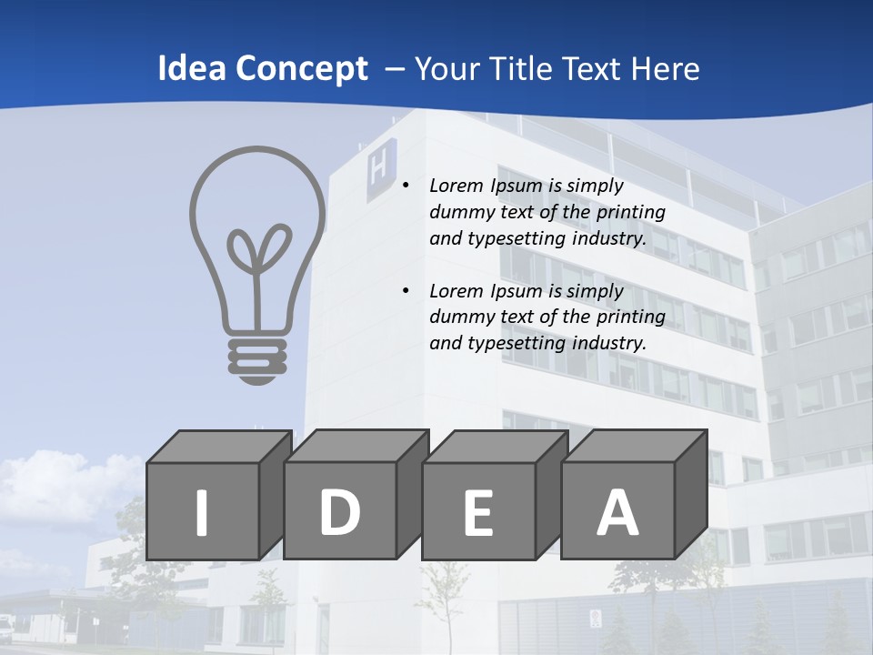 A White Building With A Blue Sky In The Background PowerPoint Template