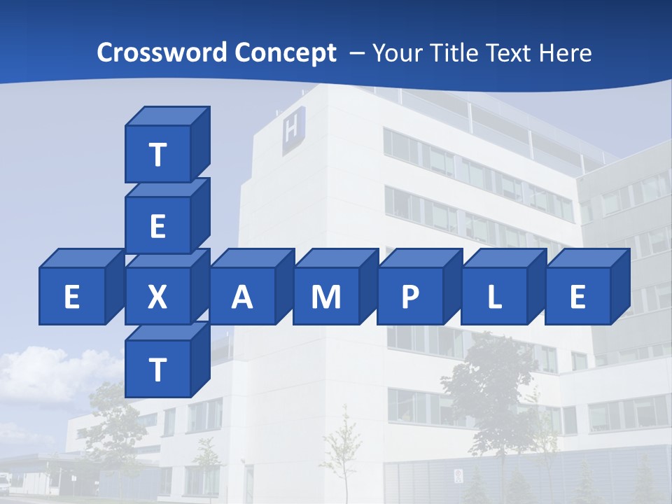 A White Building With A Blue Sky In The Background PowerPoint Template