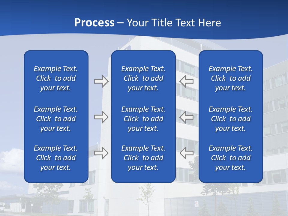A White Building With A Blue Sky In The Background PowerPoint Template