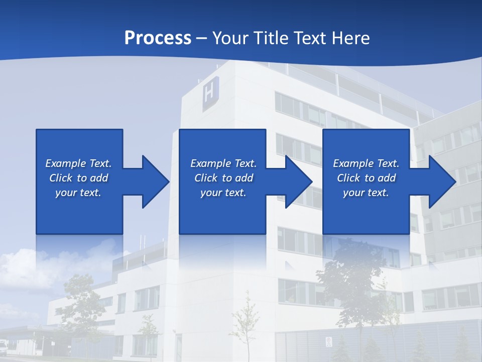 A White Building With A Blue Sky In The Background PowerPoint Template