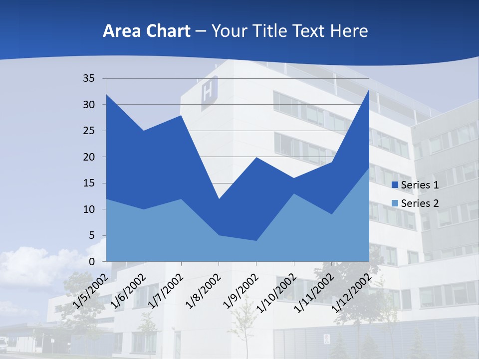 A White Building With A Blue Sky In The Background PowerPoint Template