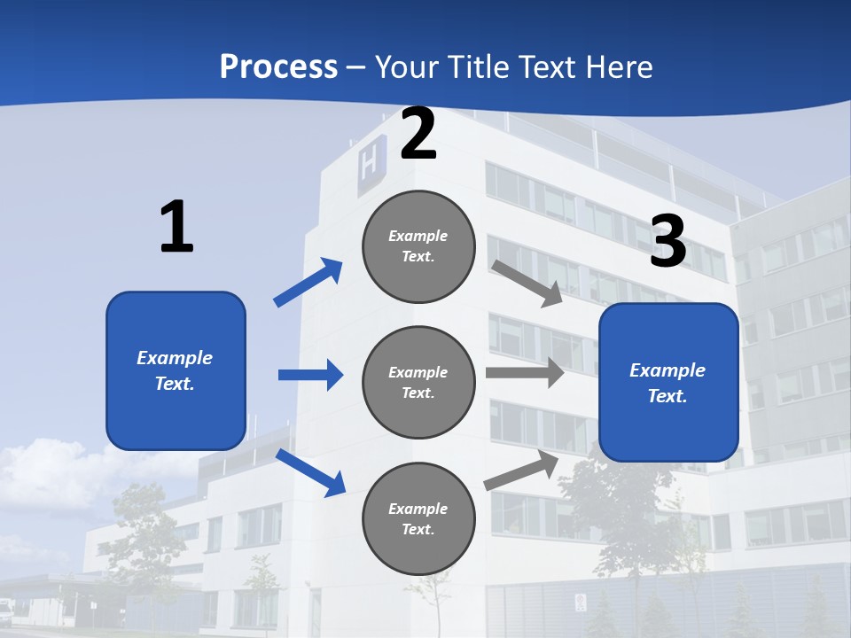 A White Building With A Blue Sky In The Background PowerPoint Template