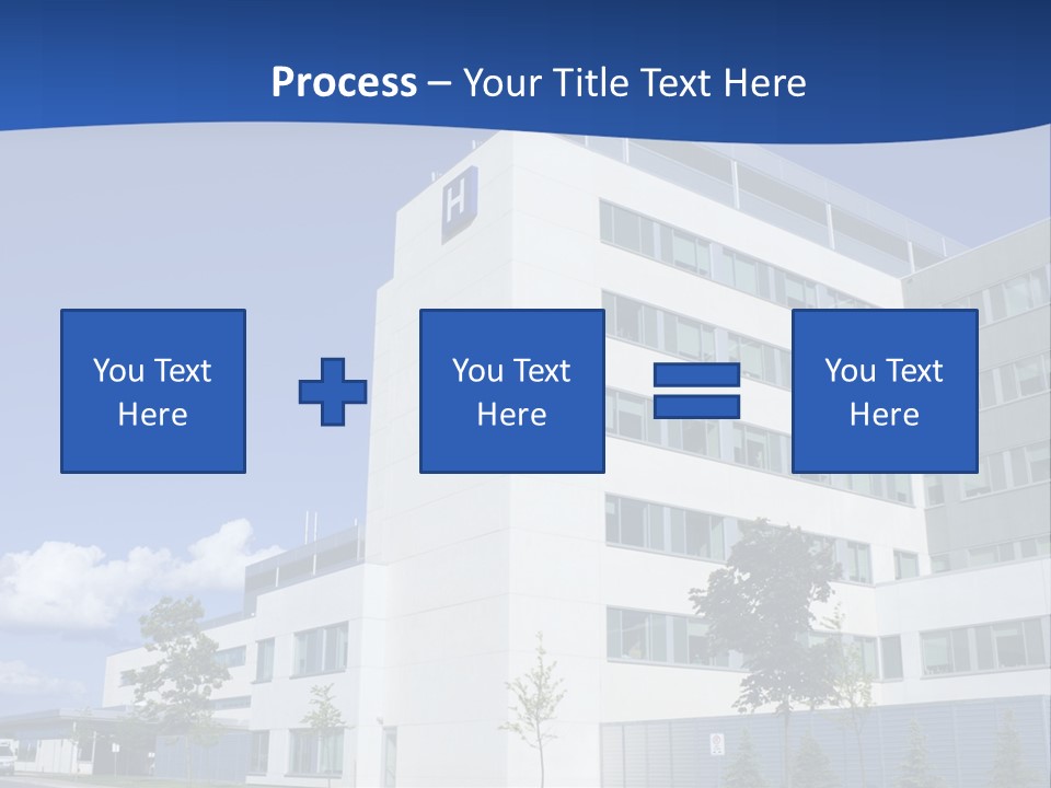 A White Building With A Blue Sky In The Background PowerPoint Template