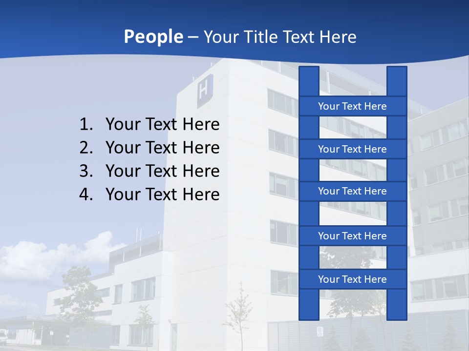 A White Building With A Blue Sky In The Background PowerPoint Template