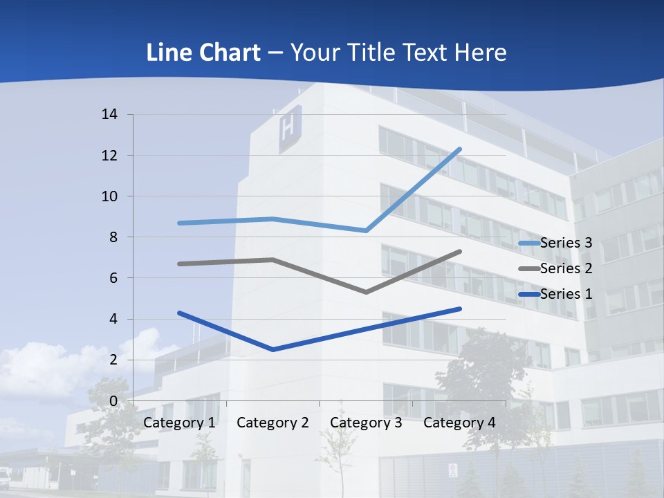 A White Building With A Blue Sky In The Background PowerPoint Template