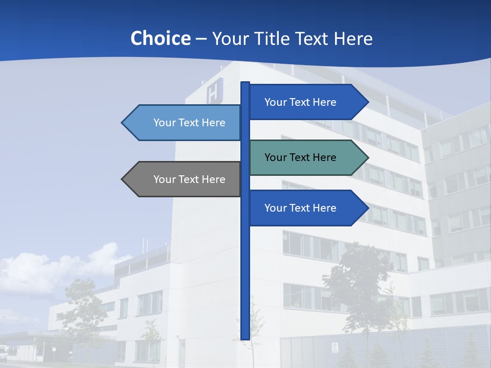 A White Building With A Blue Sky In The Background PowerPoint Template
