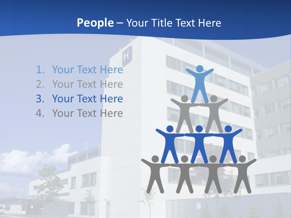 A White Building With A Blue Sky In The Background PowerPoint Template