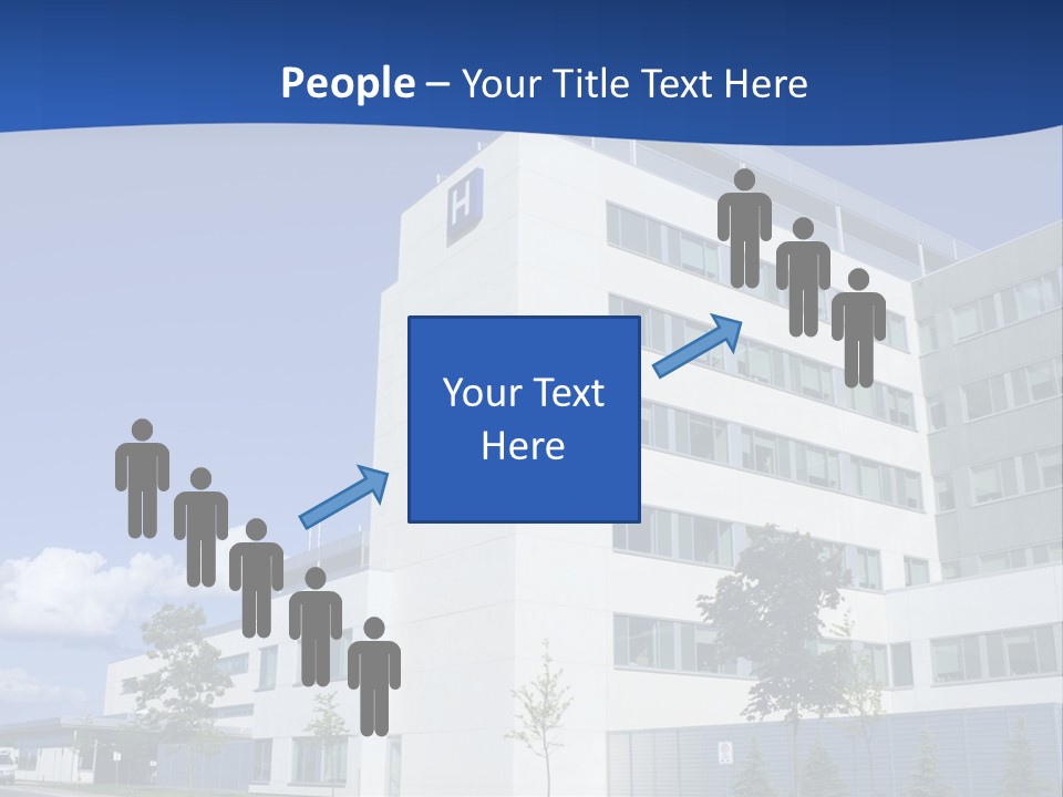 A White Building With A Blue Sky In The Background PowerPoint Template
