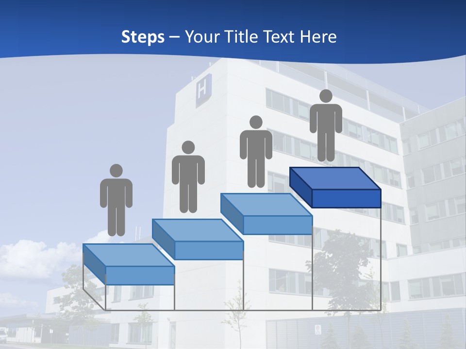 A White Building With A Blue Sky In The Background PowerPoint Template