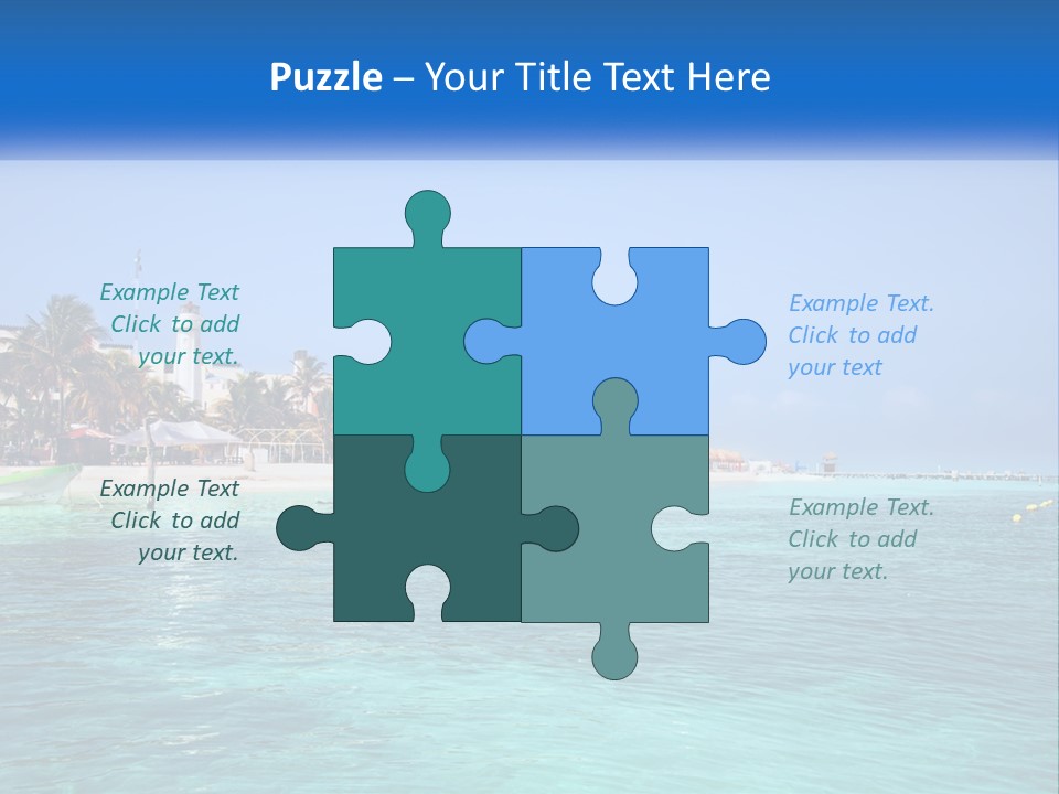 A Beach With Palm Trees And A Lighthouse In The Background PowerPoint Template