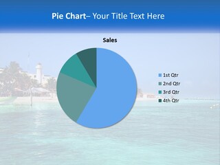 A Beach With Palm Trees And A Lighthouse In The Background PowerPoint Template