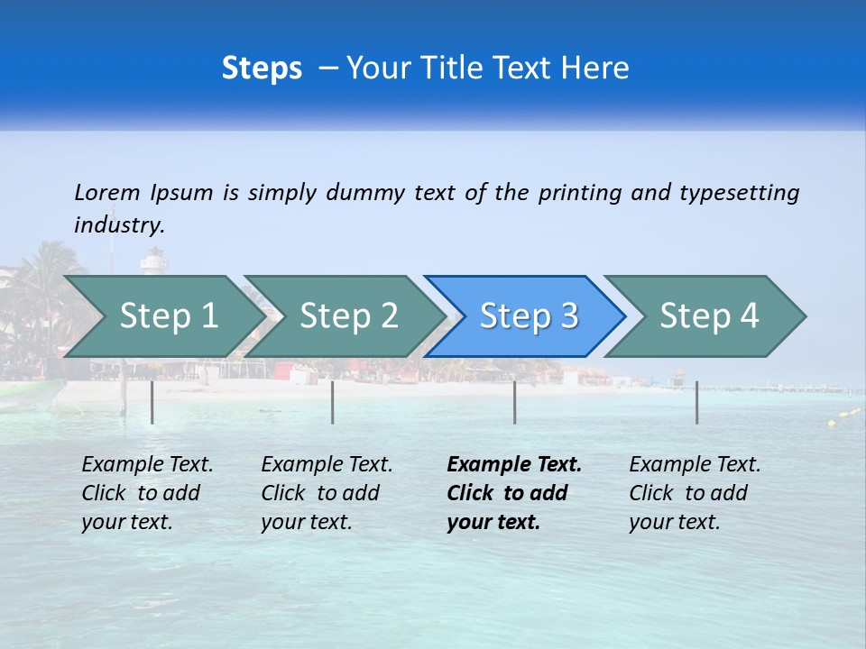 A Beach With Palm Trees And A Lighthouse In The Background PowerPoint Template