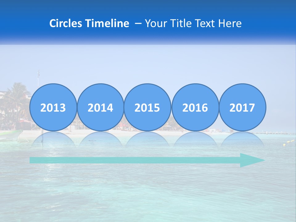 A Beach With Palm Trees And A Lighthouse In The Background PowerPoint Template