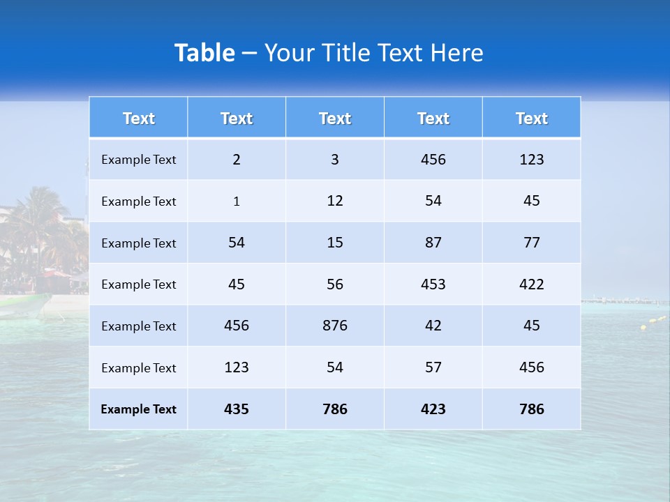 A Beach With Palm Trees And A Lighthouse In The Background PowerPoint Template