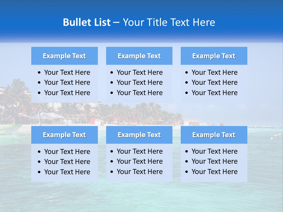 A Beach With Palm Trees And A Lighthouse In The Background PowerPoint Template