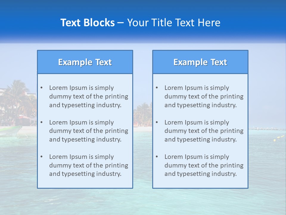 A Beach With Palm Trees And A Lighthouse In The Background PowerPoint Template