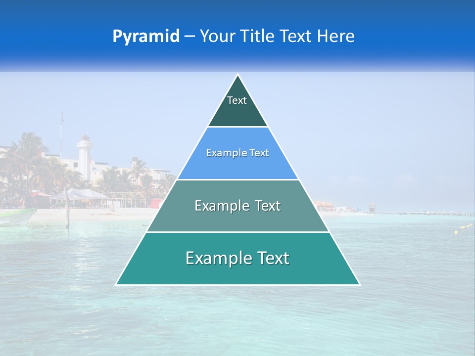 A Beach With Palm Trees And A Lighthouse In The Background PowerPoint Template