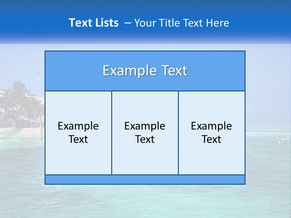 A Beach With Palm Trees And A Lighthouse In The Background PowerPoint Template