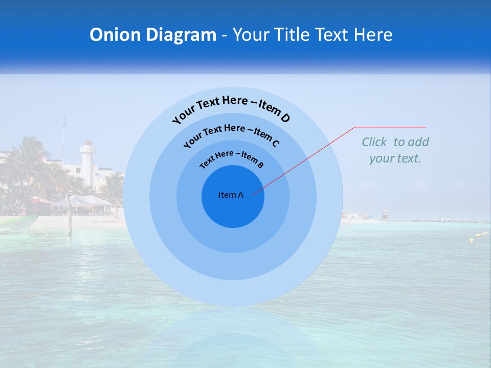 A Beach With Palm Trees And A Lighthouse In The Background PowerPoint Template