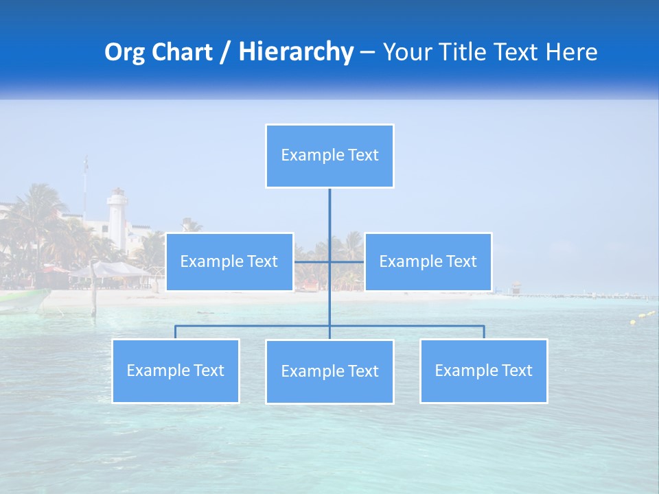 A Beach With Palm Trees And A Lighthouse In The Background PowerPoint Template