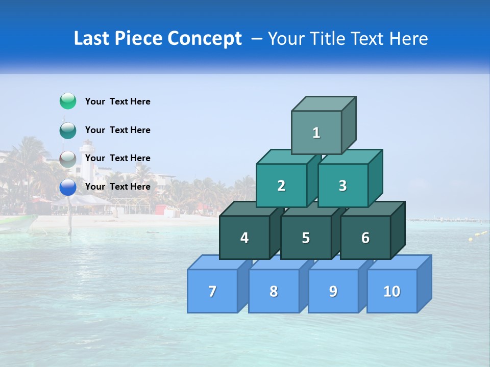 A Beach With Palm Trees And A Lighthouse In The Background PowerPoint Template