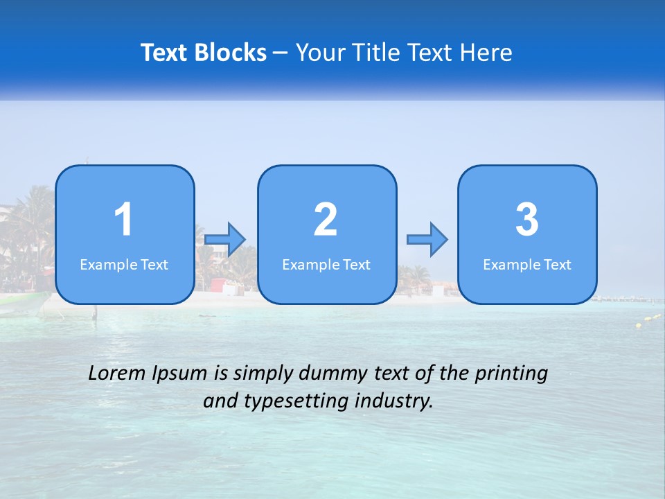 A Beach With Palm Trees And A Lighthouse In The Background PowerPoint Template