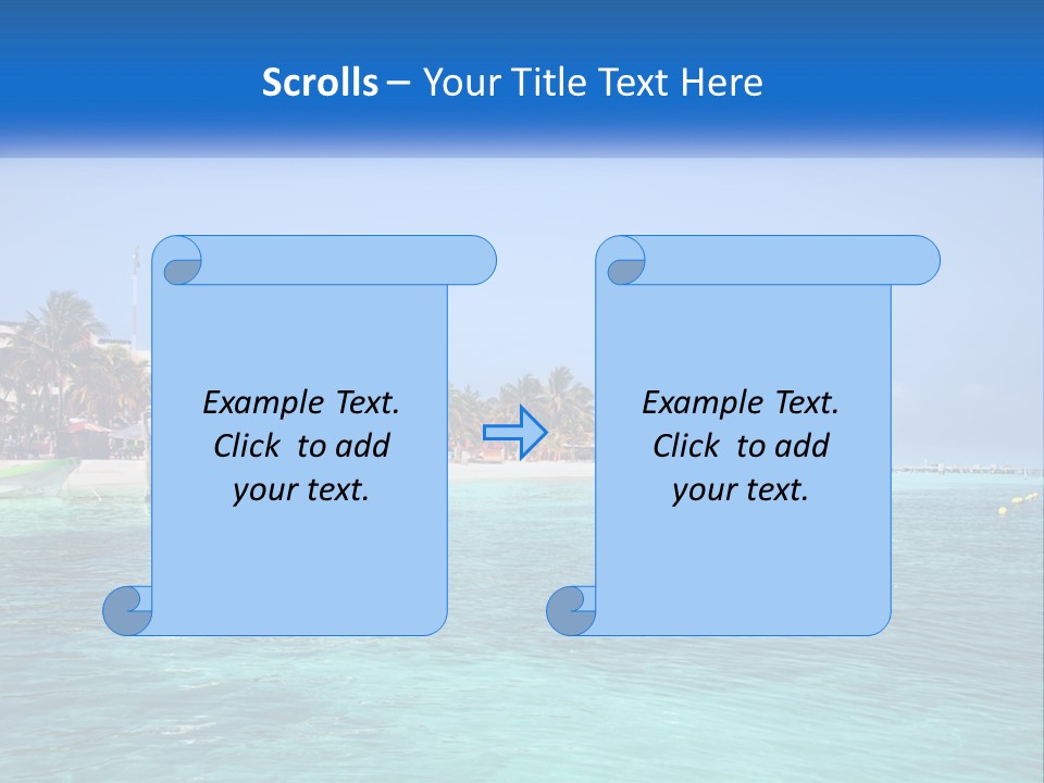 A Beach With Palm Trees And A Lighthouse In The Background PowerPoint Template