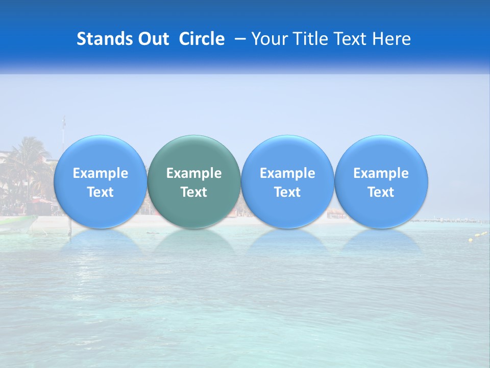 A Beach With Palm Trees And A Lighthouse In The Background PowerPoint Template