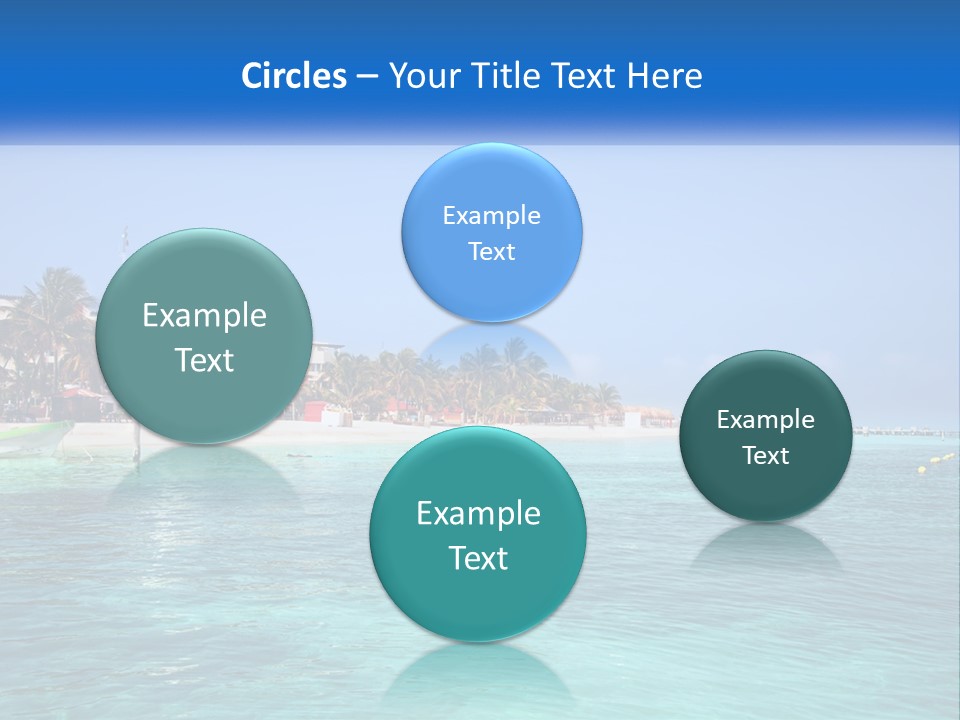 A Beach With Palm Trees And A Lighthouse In The Background PowerPoint Template