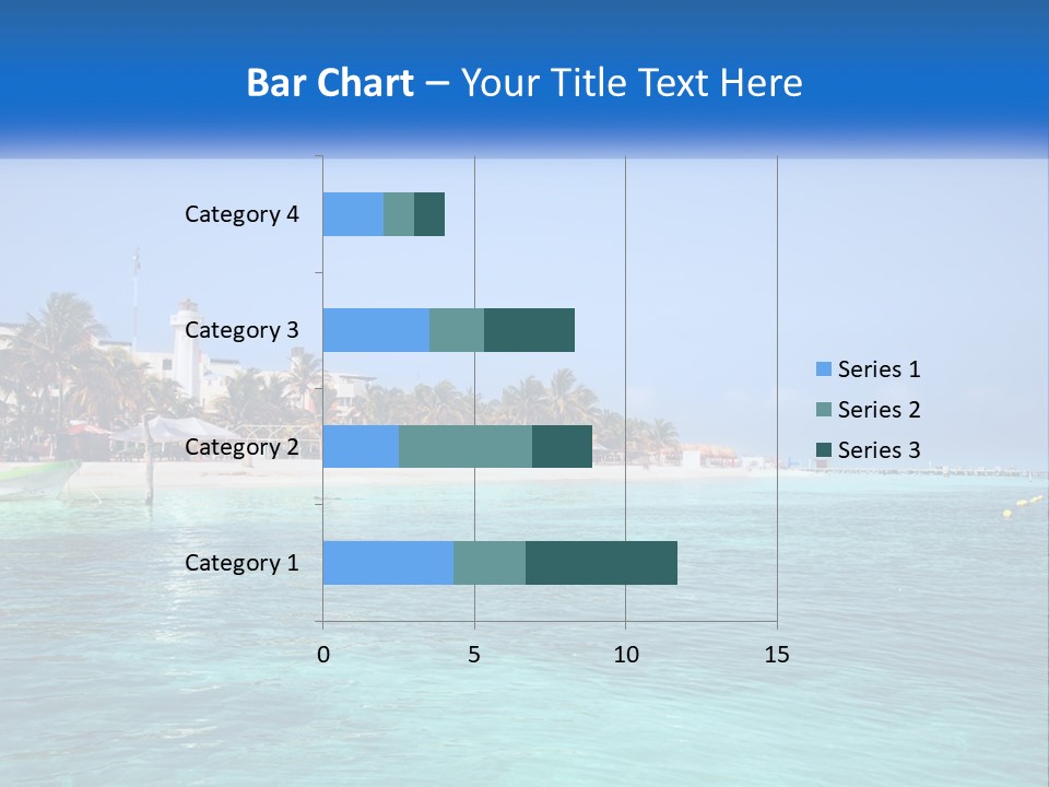 A Beach With Palm Trees And A Lighthouse In The Background PowerPoint Template