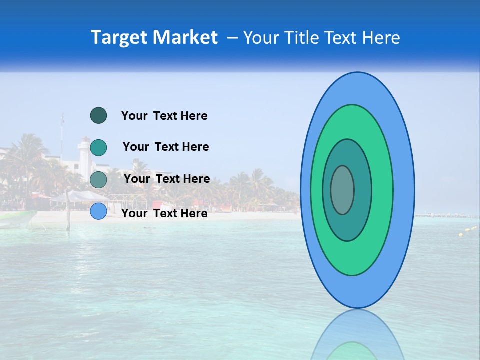 A Beach With Palm Trees And A Lighthouse In The Background PowerPoint Template