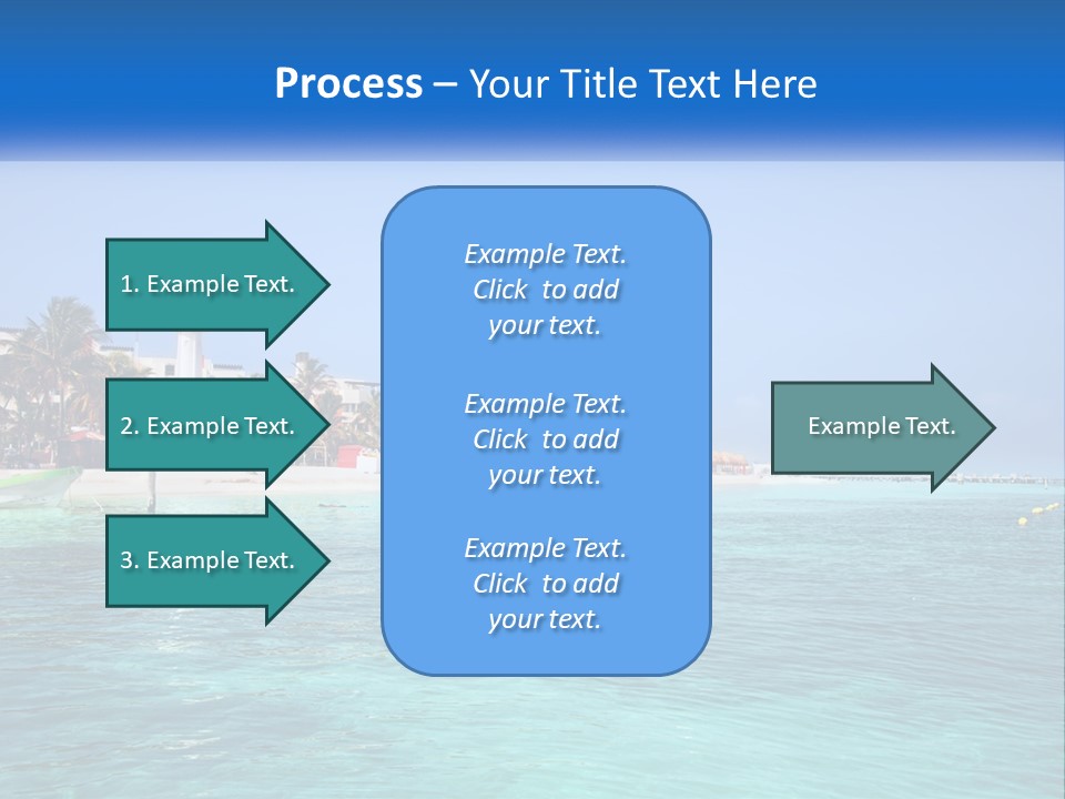 A Beach With Palm Trees And A Lighthouse In The Background PowerPoint Template