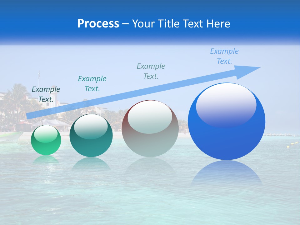 A Beach With Palm Trees And A Lighthouse In The Background PowerPoint Template