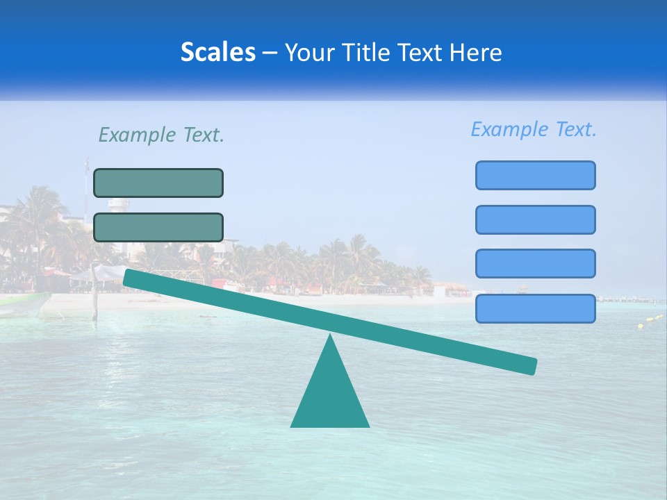 A Beach With Palm Trees And A Lighthouse In The Background PowerPoint Template