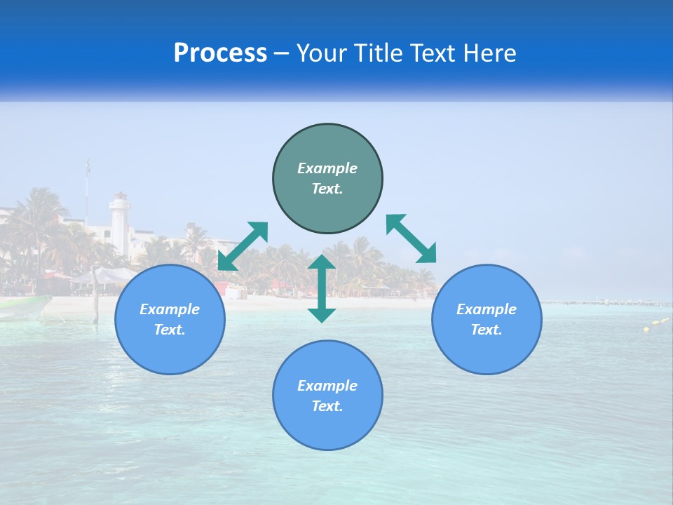 A Beach With Palm Trees And A Lighthouse In The Background PowerPoint Template