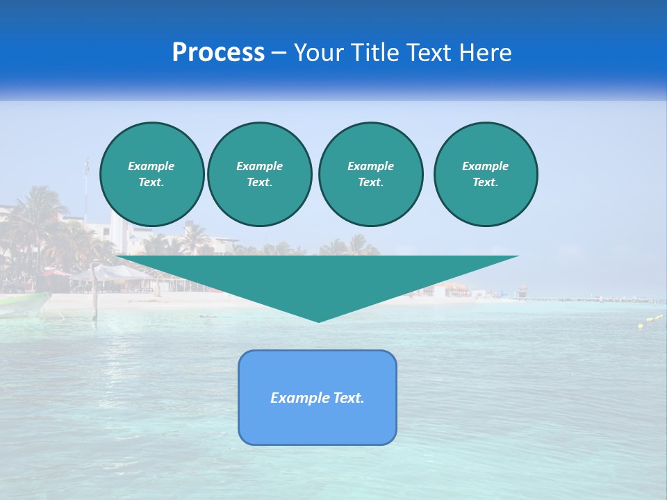 A Beach With Palm Trees And A Lighthouse In The Background PowerPoint Template