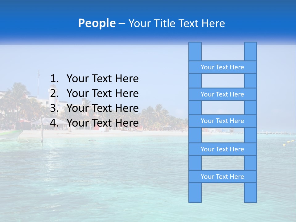 A Beach With Palm Trees And A Lighthouse In The Background PowerPoint Template