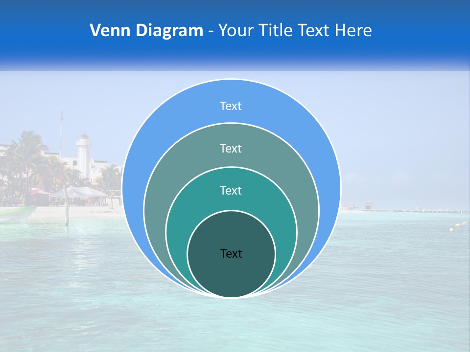 A Beach With Palm Trees And A Lighthouse In The Background PowerPoint Template