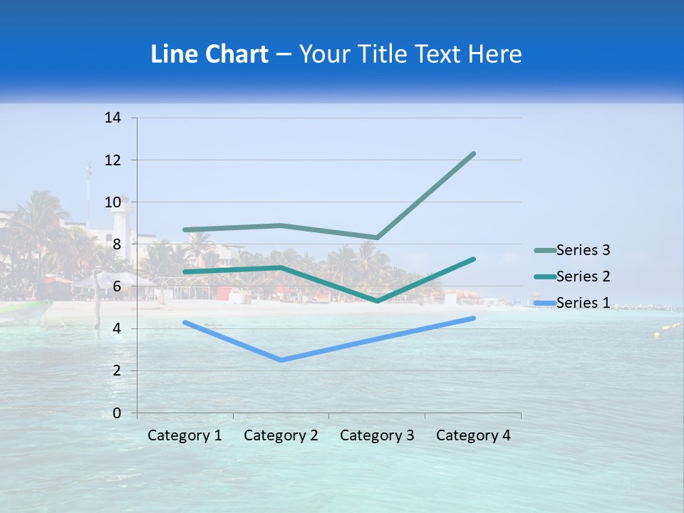 A Beach With Palm Trees And A Lighthouse In The Background PowerPoint Template