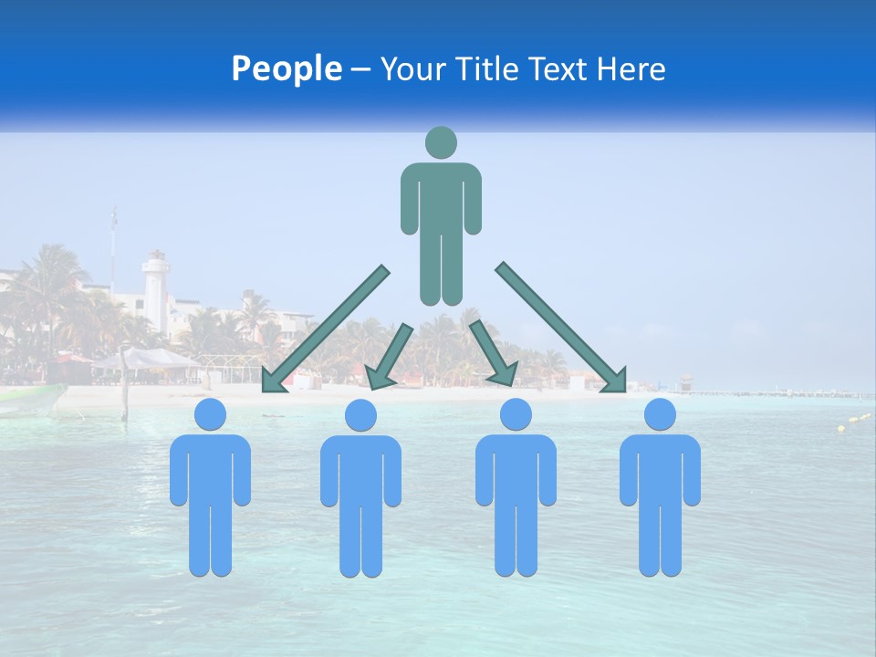 A Beach With Palm Trees And A Lighthouse In The Background PowerPoint Template