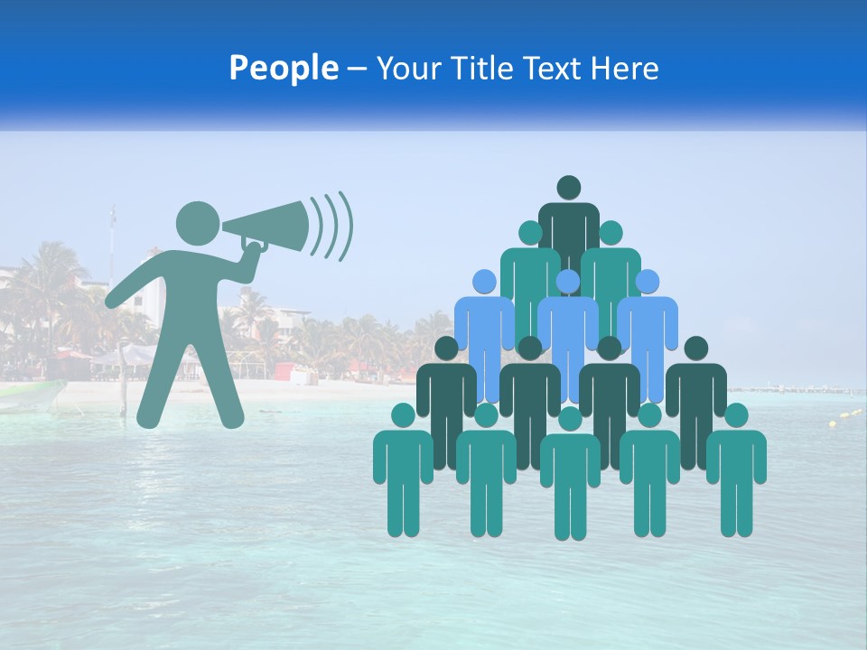 A Beach With Palm Trees And A Lighthouse In The Background PowerPoint Template