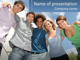 A Group Of People Standing Next To Each Other PowerPoint Template