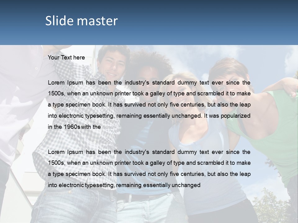 A Group Of People Standing Next To Each Other PowerPoint Template