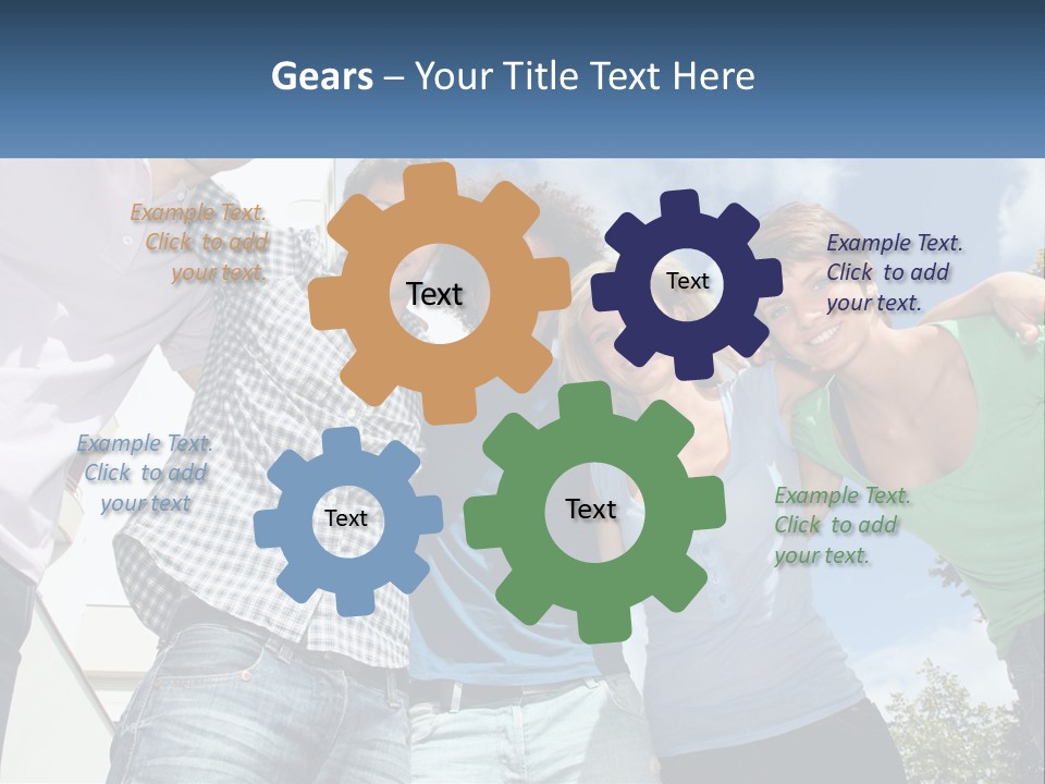 A Group Of People Standing Next To Each Other PowerPoint Template